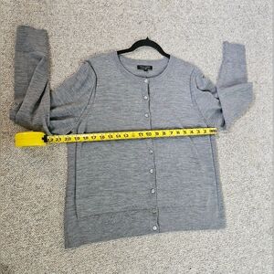 Banana Republic Heather Gray Merino Knit Sweater